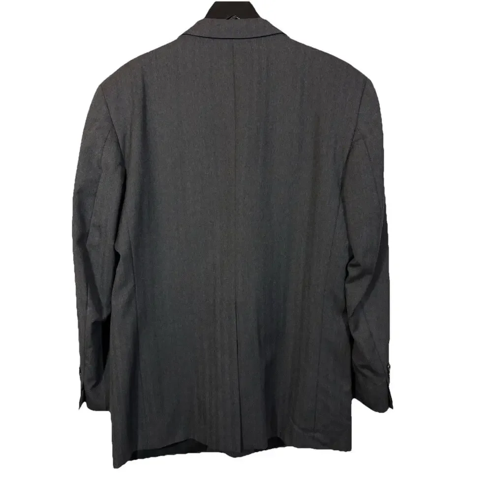 Burberrys Wool Blazer Mens 42S (Estimated) Gray Pinstripe Vintage Burberry